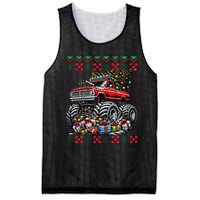 Monster Truck Crushing Christmas Tree Mesh Reversible Basketball Jersey Tank