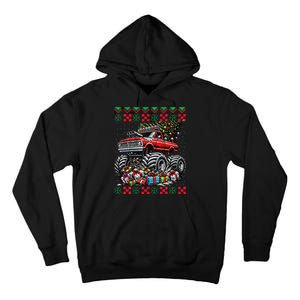 Monster Truck Crushing Christmas Tree Tall Hoodie