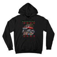 Monster Truck Crushing Christmas Tree Tall Hoodie