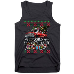 Monster Truck Crushing Christmas Tree Tank Top