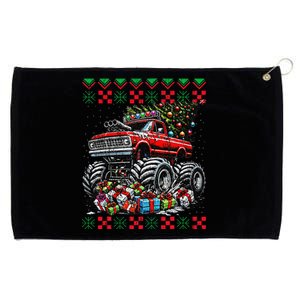 Monster Truck Crushing Christmas Tree Grommeted Golf Towel