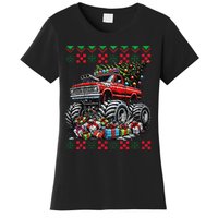 Monster Truck Crushing Christmas Tree Women's T-Shirt