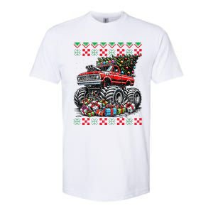 Monster Truck Crushing Christmas Tree Softstyle CVC T-Shirt