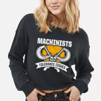 Machinist Tolerance CNC Machine Operator Machining Cropped Pullover Crew