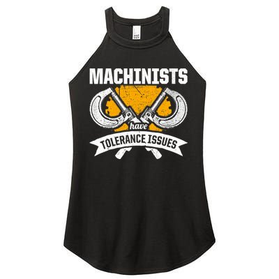 Machinist Tolerance CNC Machine Operator Machining Women's Perfect Tri Rocker Tank