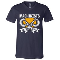 Machinist Tolerance CNC Machine Operator Machining V-Neck T-Shirt