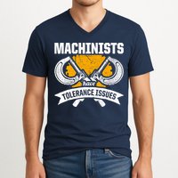 Machinist Tolerance CNC Machine Operator Machining V-Neck T-Shirt