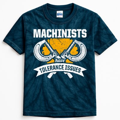 Machinist Tolerance CNC Machine Operator Machining Kids Tie-Dye T-Shirt