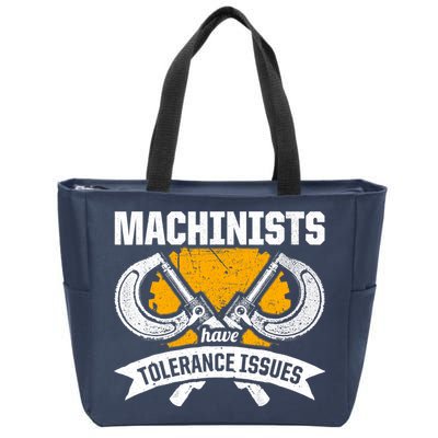Machinist Tolerance CNC Machine Operator Machining Zip Tote Bag