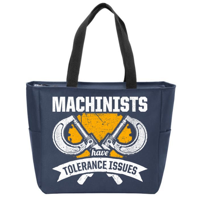 Machinist Tolerance CNC Machine Operator Machining Zip Tote Bag