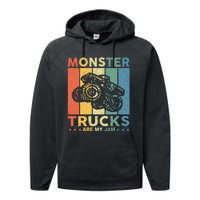 Monster Truck Car For Birthday Performance Fleece Hoodie