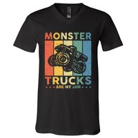 Monster Truck Car For Birthday V-Neck T-Shirt