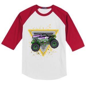 Monster Truck Cute Gift And Adults Gift Kids Colorblock Raglan Jersey