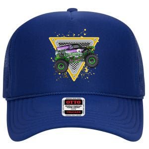 Monster Truck Cute Gift And Adults Gift High Crown Mesh Back Trucker Hat