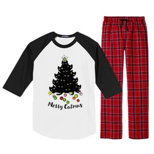 Merry Tree Catmas With Holiday Lovers Raglan Sleeve Pajama Set