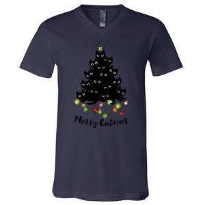 Merry Tree Catmas With Holiday Lovers V-Neck T-Shirt