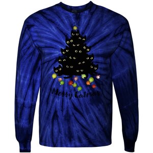 Merry Tree Catmas With Holiday Lovers Tie-Dye Long Sleeve Shirt