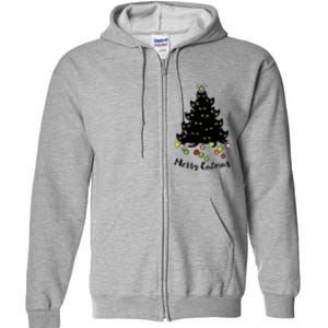 Merry Tree Catmas With Holiday Lovers Full Zip Hoodie