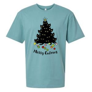 Merry Tree Catmas With Holiday Lovers Sueded Cloud Jersey T-Shirt