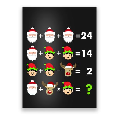 Math Teacher Christmas Gift Order Of Operations Quiz Funny Gift Poster
