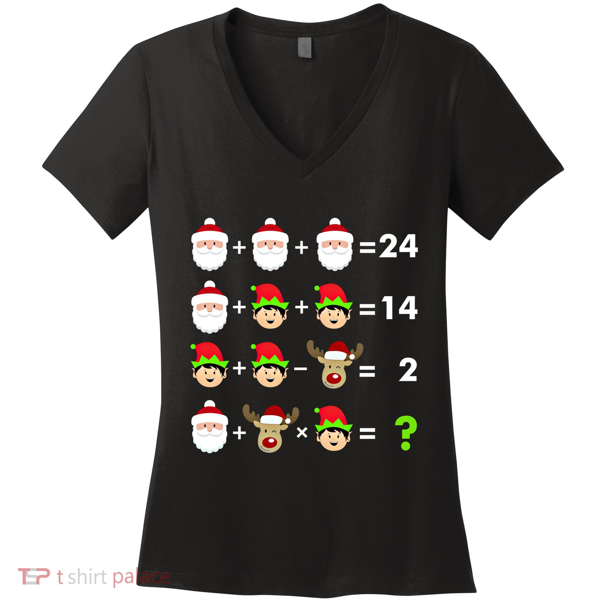 Math Teacher Christmas Gift Order Of Operations Quiz Funny Gift Women's V-Neck T-Shirt