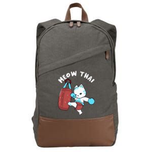 Muay Thai Cat Meow Thai Punching Bag Fighting  Cotton Canvas Backpack