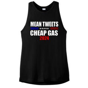 Mean Tweets Cheap Gas 2024 Election Ladies PosiCharge Tri-Blend Wicking Tank