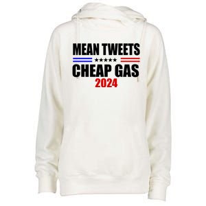 Mean Tweets Cheap Gas 2024 Election Womens Funnel Neck Pullover Hood