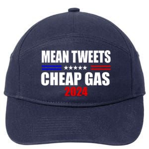 Mean Tweets Cheap Gas 2024 Election 7-Panel Snapback Hat