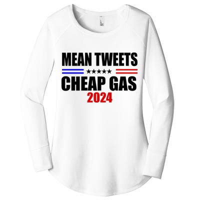 Mean Tweets Cheap Gas 2024 Election Women's Perfect Tri Tunic Long Sleeve Shirt