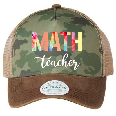 Math Teacher Cute Tie Dye Funny First Day Back To School Great Gift Legacy Tie Dye Trucker Hat