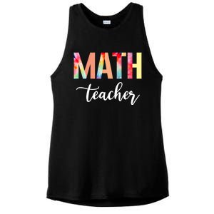 Math Teacher Cute Tie Dye Funny First Day Back To School Great Gift Ladies PosiCharge Tri-Blend Wicking Tank