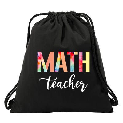Math Teacher Cute Tie Dye Funny First Day Back To School Great Gift Drawstring Bag