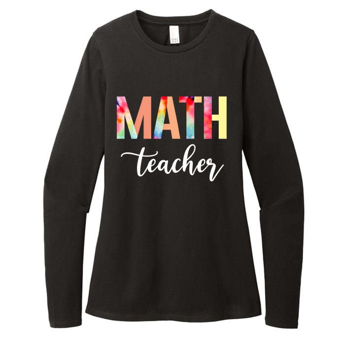 Math Teacher Cute Tie Dye Funny First Day Back To School Great Gift Womens CVC Long Sleeve Shirt