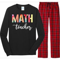 Math Teacher Cute Tie Dye Funny First Day Back To School Great Gift Long Sleeve Pajama Set