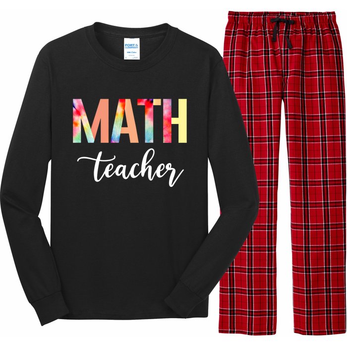 Math Teacher Cute Tie Dye Funny First Day Back To School Great Gift Long Sleeve Pajama Set