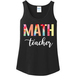 Math Teacher Cute Tie Dye Funny First Day Back To School Great Gift Ladies Essential Tank