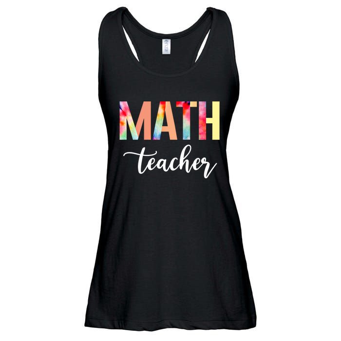 Math Teacher Cute Tie Dye Funny First Day Back To School Great Gift Ladies Essential Flowy Tank