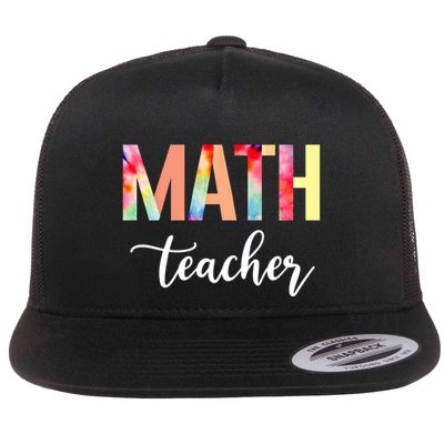 Math Teacher Cute Tie Dye Funny First Day Back To School Great Gift Flatbill Hat