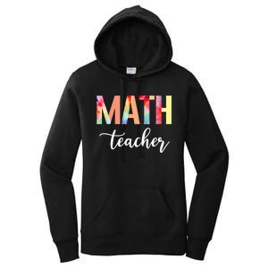 Math Teacher Cute Tie Dye Funny First Day Back To School Great Gift Women's Pullover Hoodie