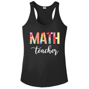 Math Teacher Cute Tie Dye Funny First Day Back To School Great Gift Ladies PosiCharge Competitor Racerback Tank