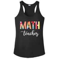 Math Teacher Cute Tie Dye Funny First Day Back To School Great Gift Ladies PosiCharge Competitor Racerback Tank