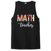 Math Teacher Cute Tie Dye Funny First Day Back To School Great Gift PosiCharge Competitor Tank