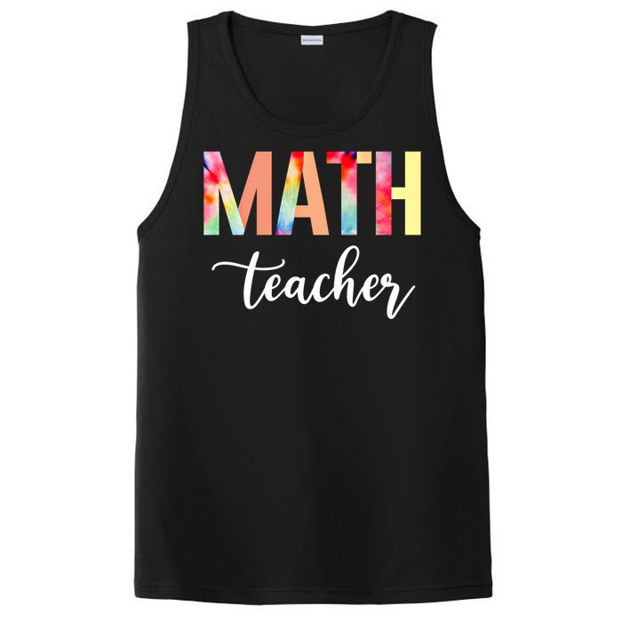 Math Teacher Cute Tie Dye Funny First Day Back To School Great Gift PosiCharge Competitor Tank