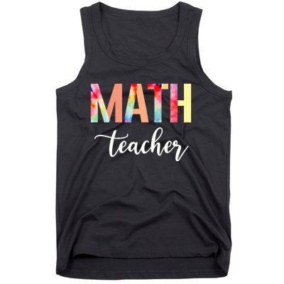 Math Teacher Cute Tie Dye Funny First Day Back To School Great Gift Tank Top