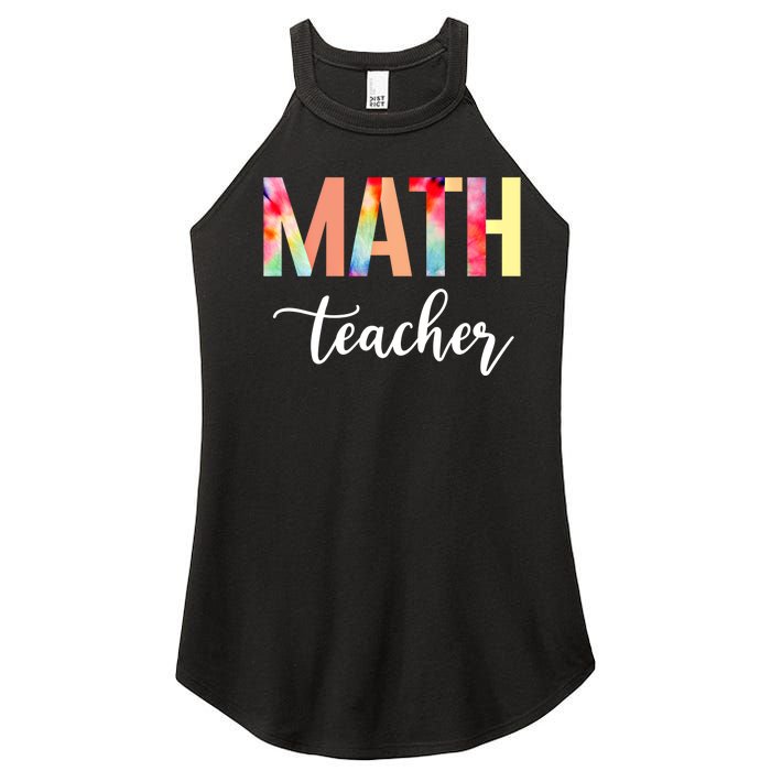 Math Teacher Cute Tie Dye Funny First Day Back To School Great Gift Women's Perfect Tri Rocker Tank