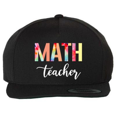 Math Teacher Cute Tie Dye Funny First Day Back To School Great Gift Wool Snapback Cap