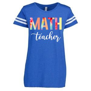 Math Teacher Cute Tie Dye Funny First Day Back To School Great Gift Enza Ladies Jersey Football T-Shirt