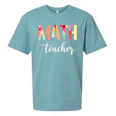 Math Teacher Cute Tie Dye Funny First Day Back To School Great Gift Sueded Cloud Jersey T-Shirt