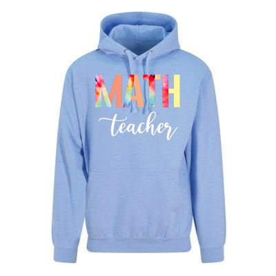 Math Teacher Cute Tie Dye Funny First Day Back To School Great Gift Unisex Surf Hoodie